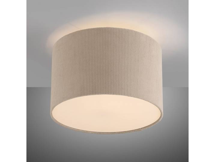 Plafonnier Ø 35cm Beige 1 Velours côtelé E27