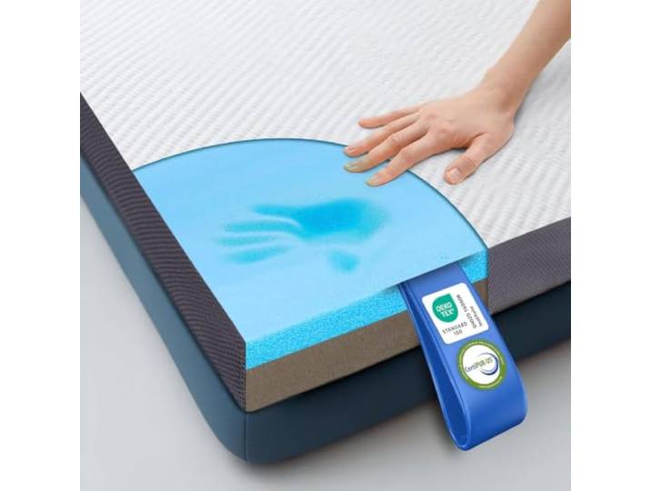 MKS Gelschaum Topper 160x200 Matratzentopper H3 H4 2-in-1 Dual wendbar zwei Härtegrade zum Wenden, für wechselnde Jahreszeiten, für alle Schlaftypen, luftige Mesh-Seiten, druckentlastend