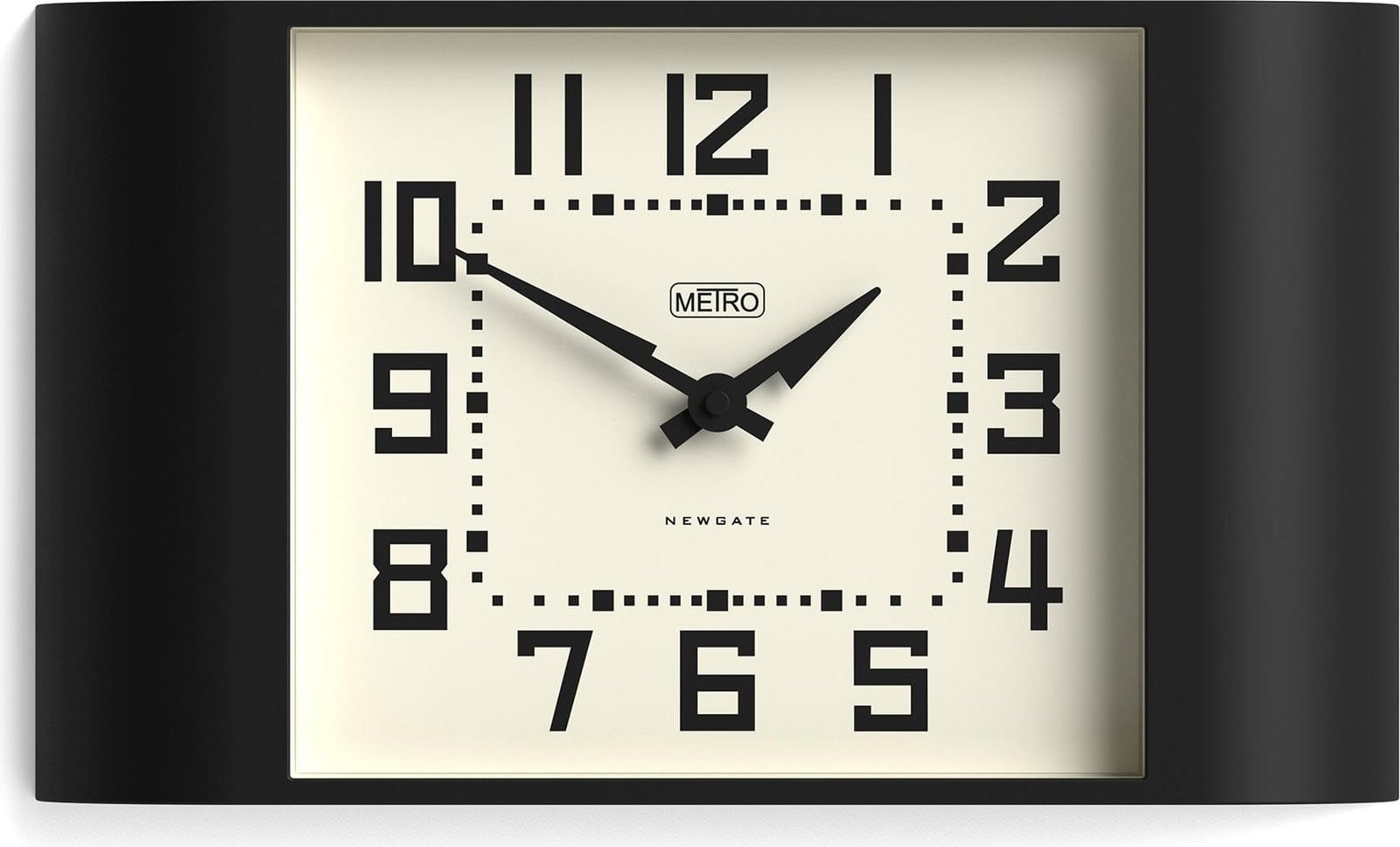 Newgate Metro Retro Wandklok - Zwart - Analoog