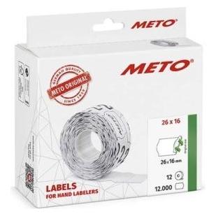 METO etiket aftag 26x16 hvid (12rl/1000) (30007360)