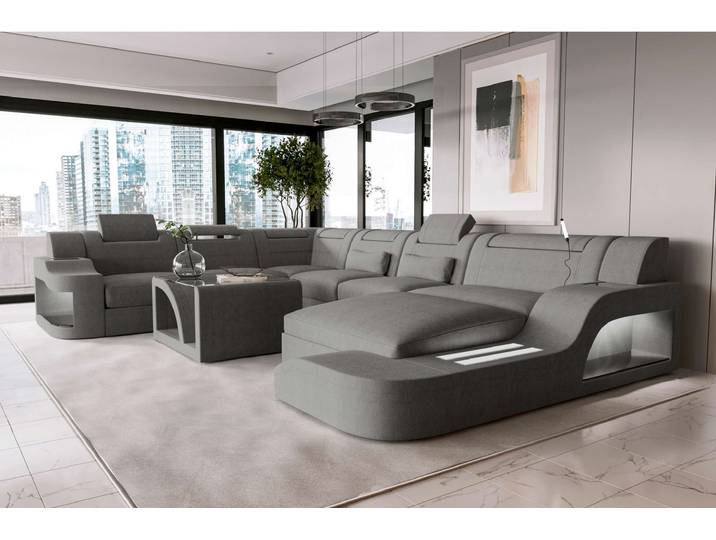 XXL Wohnlandschaft Palermo Stoffsofa
