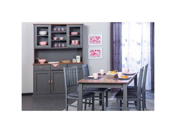 MELINA - Ensemble Table 160cm + Vaisselier 5 Portes