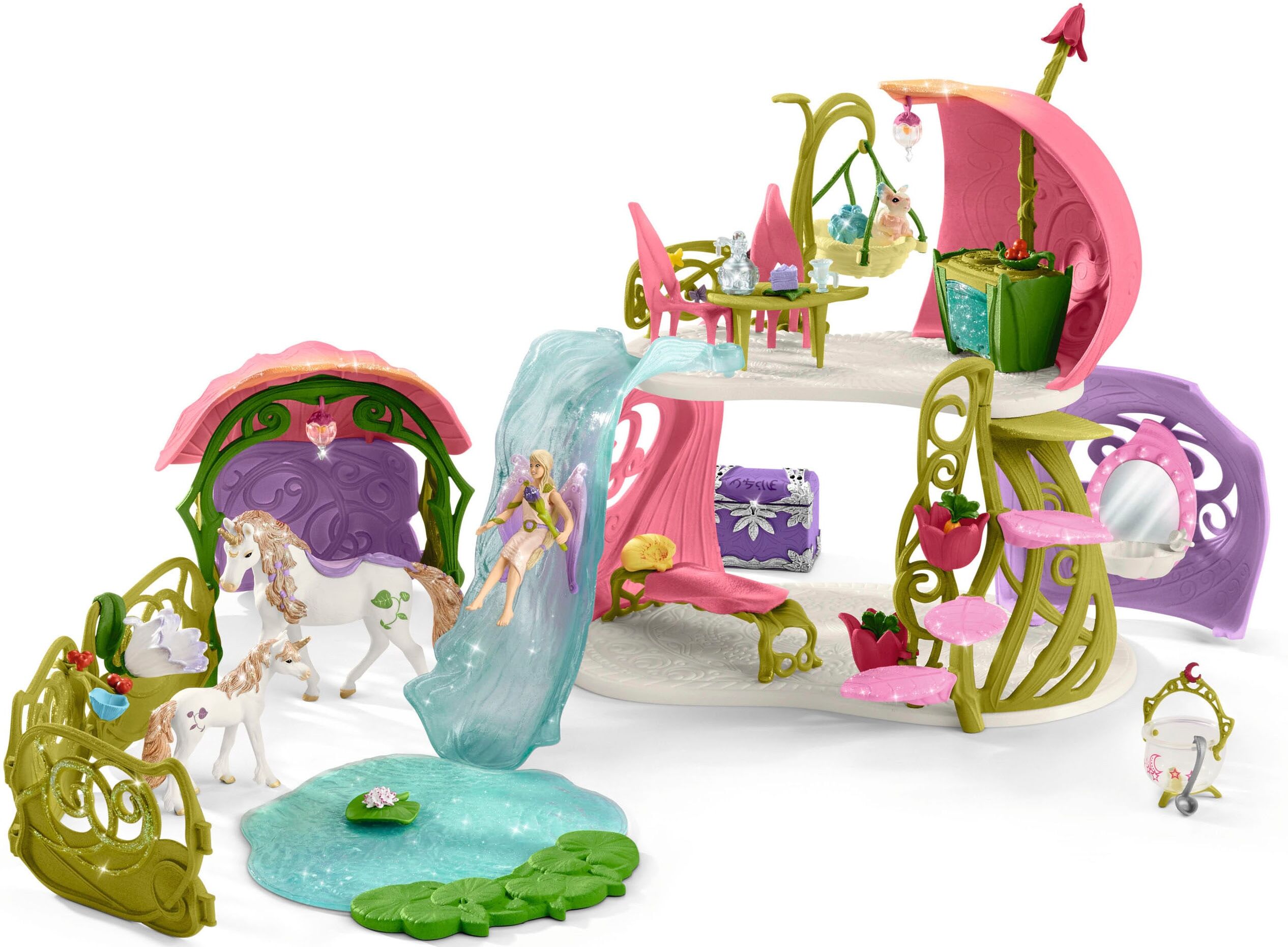 Spielwelt SCHLEICH "BAYALA, Glitzerndes Blütenhaus (42445)", bunt, Spielfigurenwelten, Kinder, Kunststoff, Spielwelt