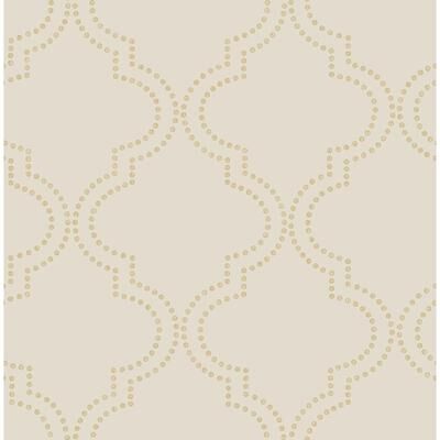 A-Street Prints Tetra Beige Quatrefoil Wallpaper