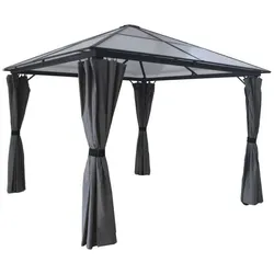 CHILLROI Aluminium Pavillon, ca. 2,95 x 2,95 x 2,65 m - Dunkelgrau