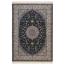 Orientteppich Nain 80 x 280 cm Acryl Blau
