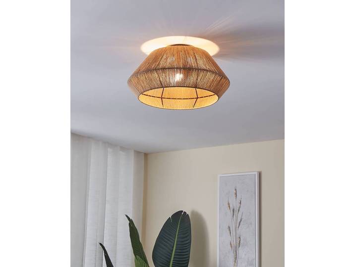 Plafonnier Alderney Ø 48cm Beige Tissu mélangé E27