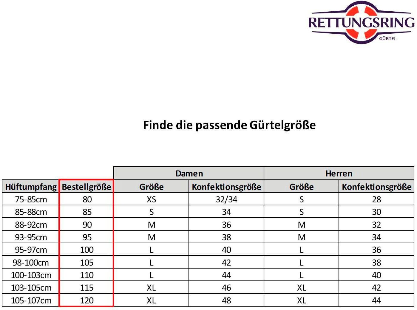 Ledergürtel RETTUNGSRING GÜRTEL, Damen, Gr. 85, schwarz, Büffelleder, Gürtel Ledergürtel