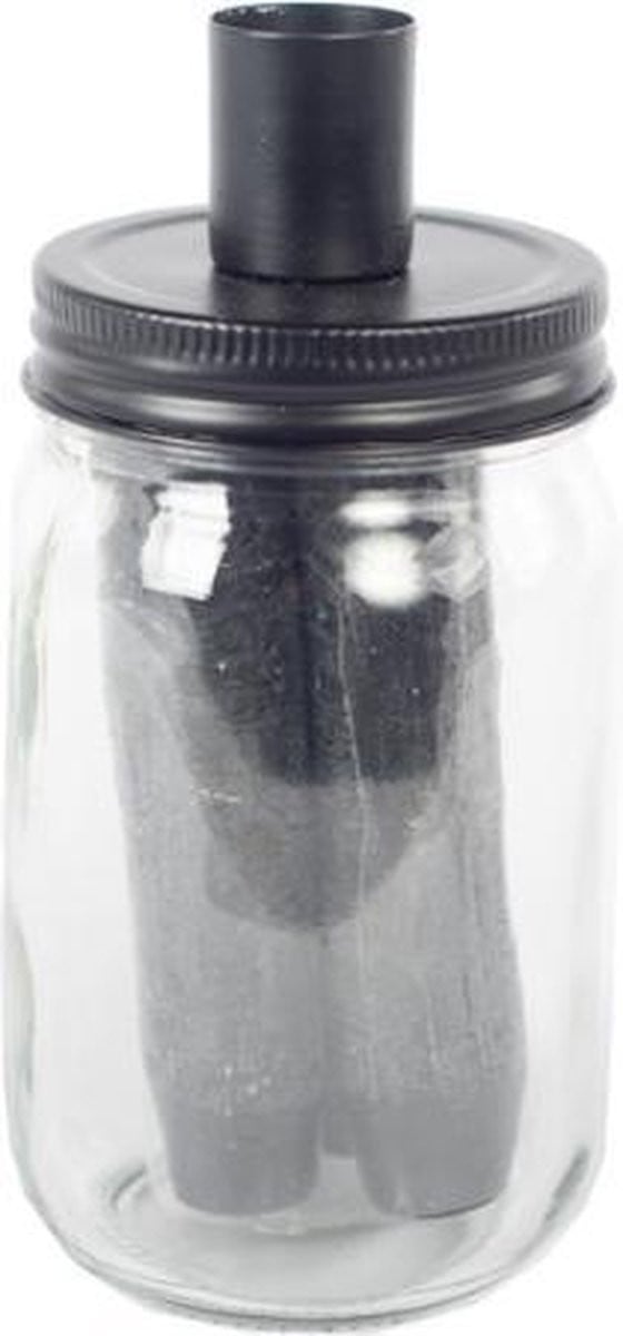Home Society Mason Jar Pillarkaars Zwart
