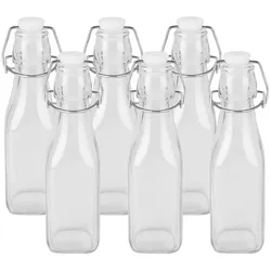 Kleine Glas-Bügelflaschen – Set mit 6 – 250 ml – Transparent