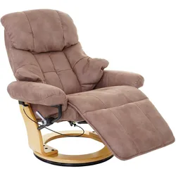 MCA Relaxsessel Windsor 2, Fernsehsessel Sessel, Stoff/Textil 150kg belastbar ~ antikbraun, naturbraun