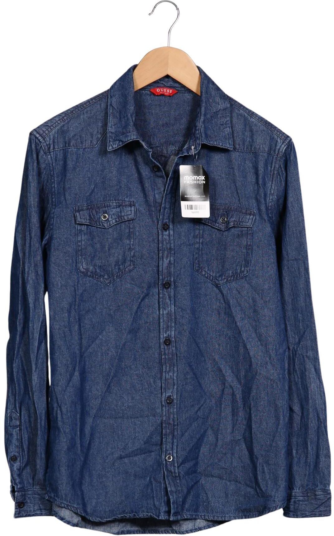 Guess Herren Hemd, Blau, Gr. S, Baumwolle - Second Hand