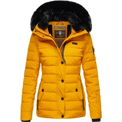NAVAHOO Damen Warme Steppjacke Winterjacke mit weicher Kunstfell-Kapuze Milianaa
