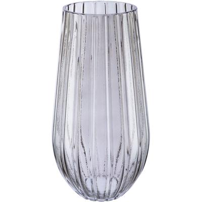 Tischvase OTTO HOME "Adella mit Reliefoberfläche", grau (grau, transparent), H:26cm Ø:24cm, Glas, Vasen, Blumenvase mit besonderer Strukturoberfläche, Höhe ca. 26 cm