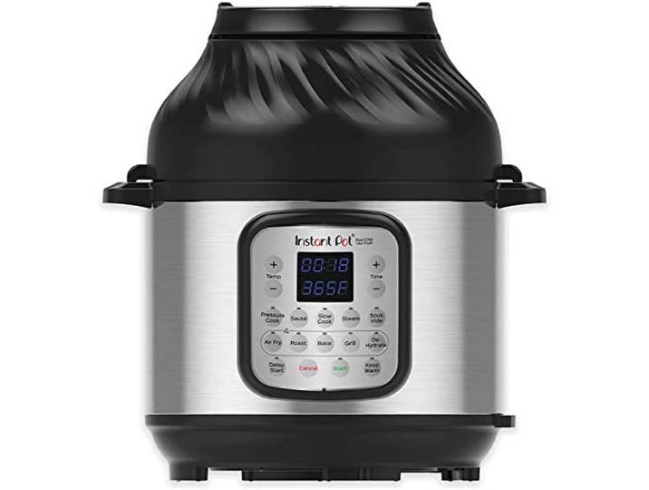 Instant Pot Duo Crisp 5.7L + Air Fryer 11-in-1-Elektro-Multikocher – Schnellkochtopf, Heißluftfritteuse, Slow Cooker, Dampfgarer, Grill, Dörrgerät und Sous-Vide-Maschine
