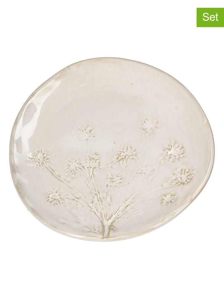 Kersten 2er-Set: Brotteller ''Field Flower'' in Weiß - (B)14 x (H)1,5 x (T)13,5 cm - onesize