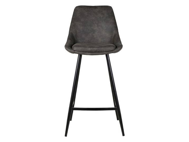 Chaise snack tissu effet daim gris foncé