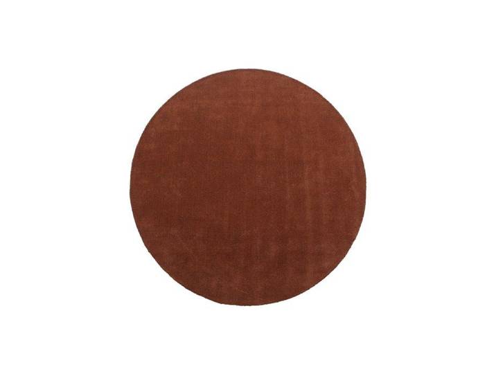 Tapis rond 100% laine tissé à la main - D. 200 cm - Terracotta - 1800g/m² - SELINA