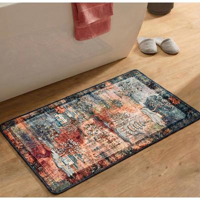Badematte GINO FALCONE "Aquata GF-163, Badvorleger, Badezimmer Teppich", mehrfarbig, H:7mm, Kunstfaser, Badematten, Badematte, Badteppich, bedruckt, rechteckig