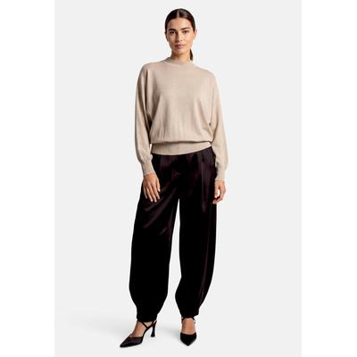 Strickpullover ZERO "Damen mit Lurexfaden", Damen, Gr. 36, beige, silber, Strick, Obermaterial: 68% Viskose, 20% Polyester, 12% Metall, lässig geschnitten lang, Pullover Strickpullover, Material