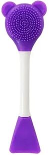 Quick Pick Pro Bear Silicone Double Head Face Mask Brush, Facial Exfoliate Cleanser Brush For Blackhead Removal, Skin Care Mud Film purple