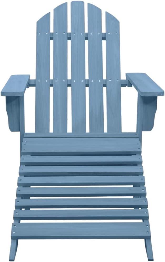 Blauer Adirondack-Gartenstuhl aus massivem Tannenholz mit abnehmbarem Fußteil