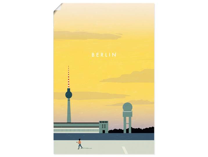 Wandbild ARTLAND Berlin , gelb (farbe bild(er): gelb), B:60cm H:90cm, Bilder, Wandbild, als Alubild, Leinwandbild, Poster, Wandaufkleber in verschied. Grössen