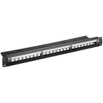 Goobay 95743 Keystone Patch Panel 24 Port 24 Port Netzwerk-Patchpanel 483 mm (19') 1 HE Schwarz Unbestückt