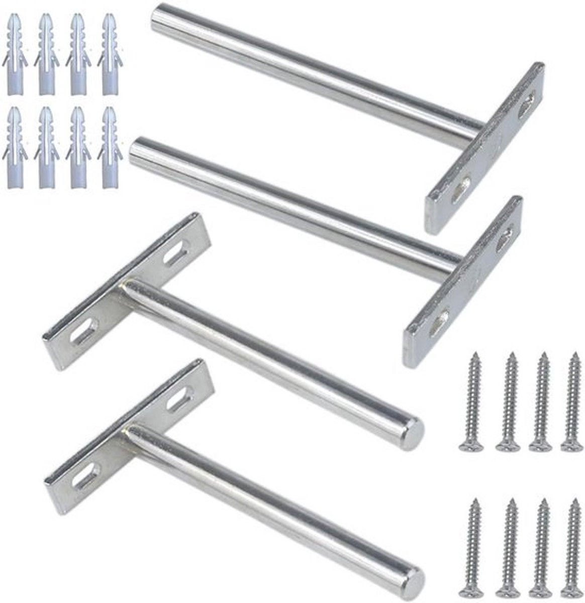 Set van 4 onzichtbare zwevende plankdragers van 12,7 cm
