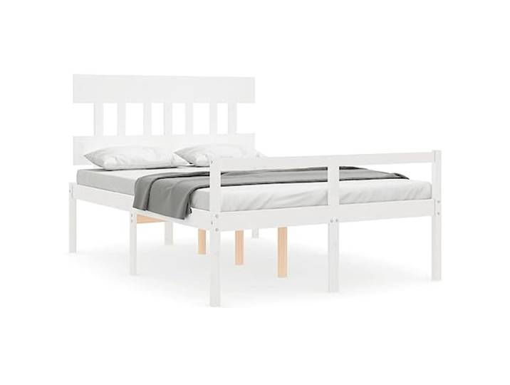 PUGYNBK Massivholzbett, 140 x 190 cm, Senioren Massives Kiefernholz, Sitzhöhe 45 cm, niedrige Lagerung, stabile Leisten, Kopfteil und Fußteil