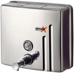 Seifenspender Simex Inox Edelstahl poliert 1,2 L mit Fenster für Füllstand, Wandmontage