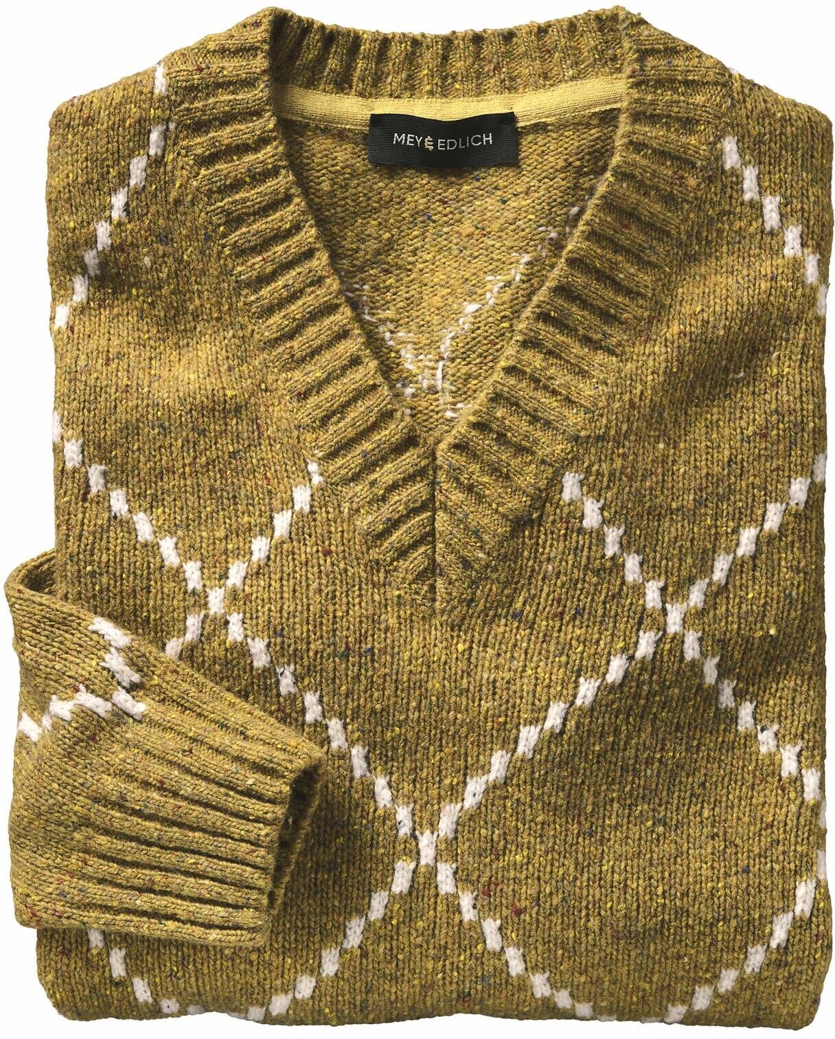 Mey & Edlich Intarsia-Pullover Gelb 58