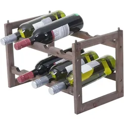 Weinregal HWC-B58, Flaschenregal Weinständer Weinhalter, Tanne 2 Böden ~ 1 Stück