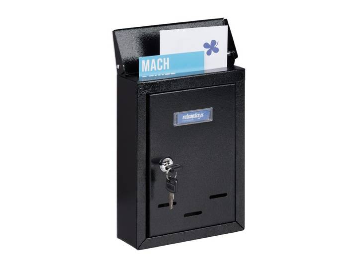 Relaxdays Briefkasten mit Namensschild