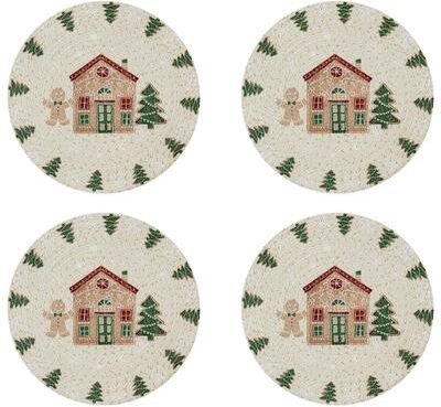 Avanti Linens Avanti Gingerbread Village Set of 4 Round Placemats - 13x19