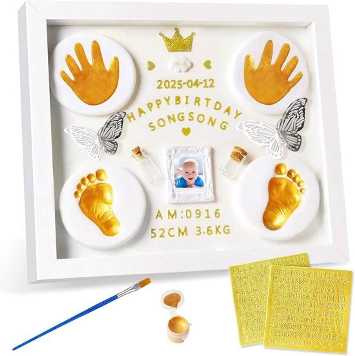 DIY Fotolijst voor Baby Hand- en Voetafdruk - Gepersonaliseerd Kraamcadeau