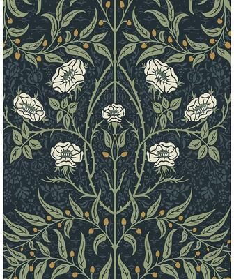 NextWall Stenciled Floral Peel and Stick Wallpaper