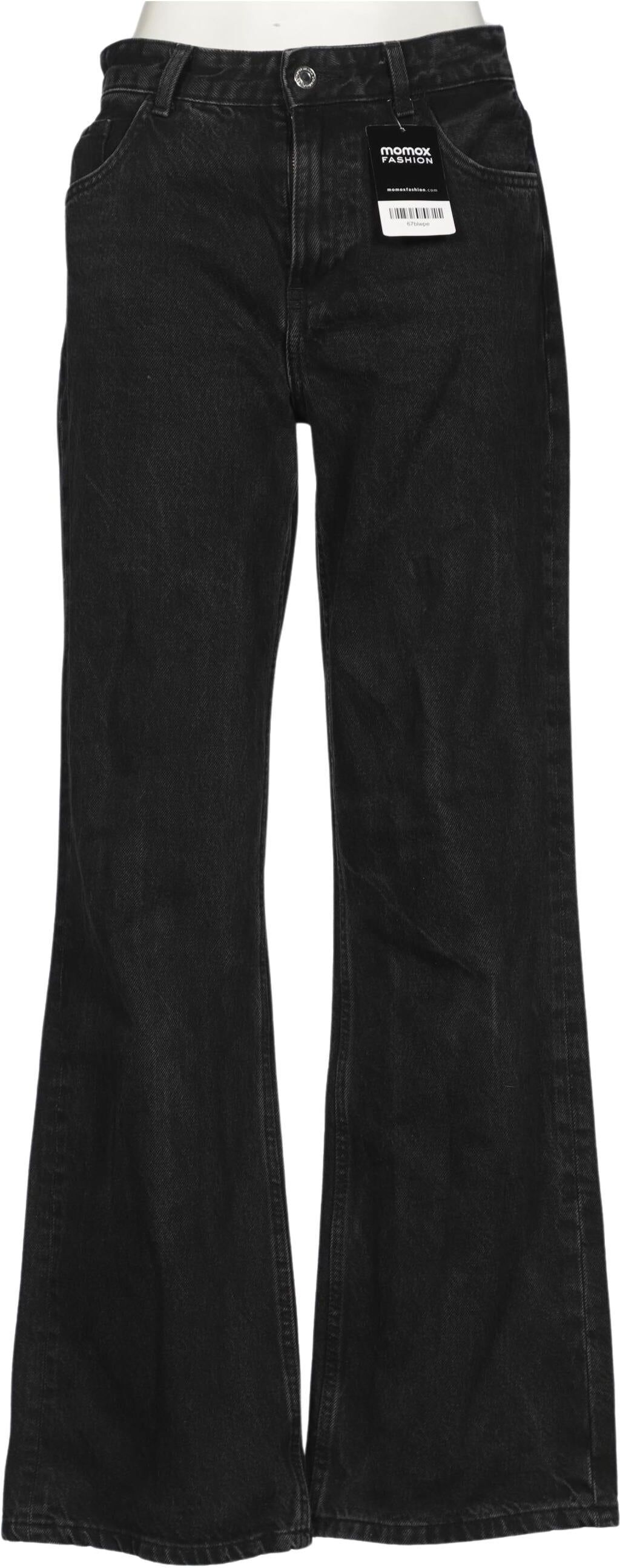 bershka Damen Jeans, Schwarz, Gr. W27, Baumwolle - Second Hand