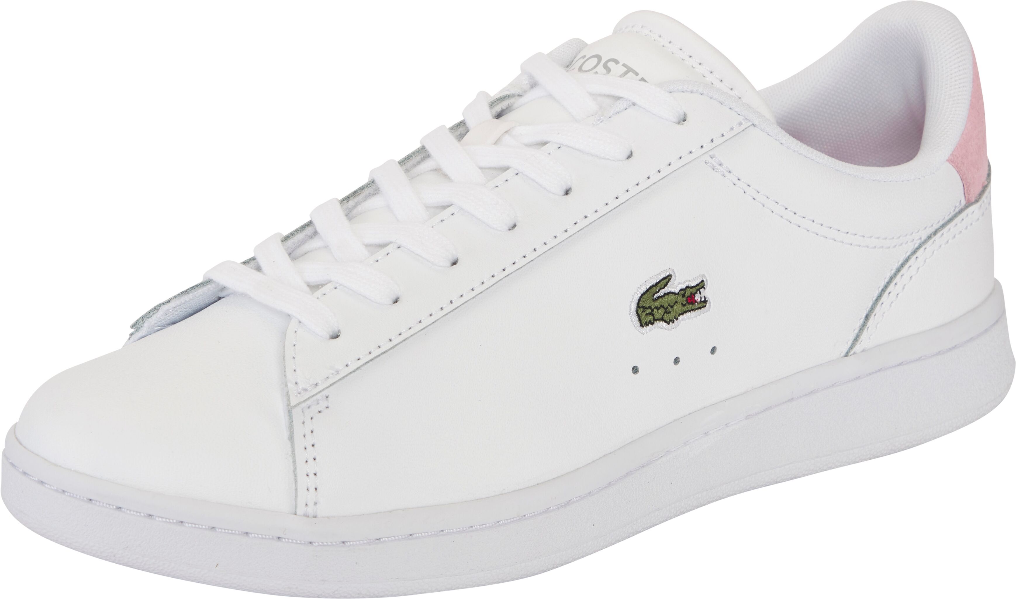 Sneaker LACOSTE "CARNABY SET", Damen, Gr. 40,5, weiss (wht, lt pnk), Leder, Schuhe Sneaker wht, lt pnk 40,5