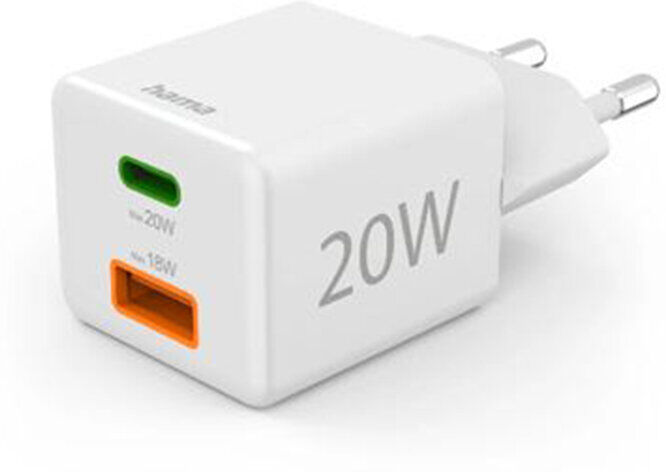 CARREGADOR TELEMÓVEL HAMA USB-C + USB-A 20W