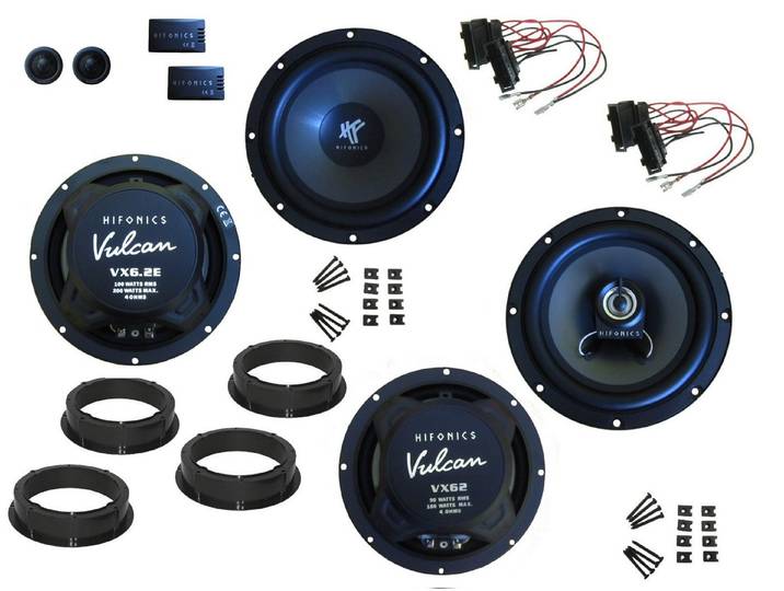 DSX Hifonics Lautsprecher Set für VW Jetta 4 Bj 11 – 16 Tür Vorne hinten Auto-Lautsprecher (190 W)