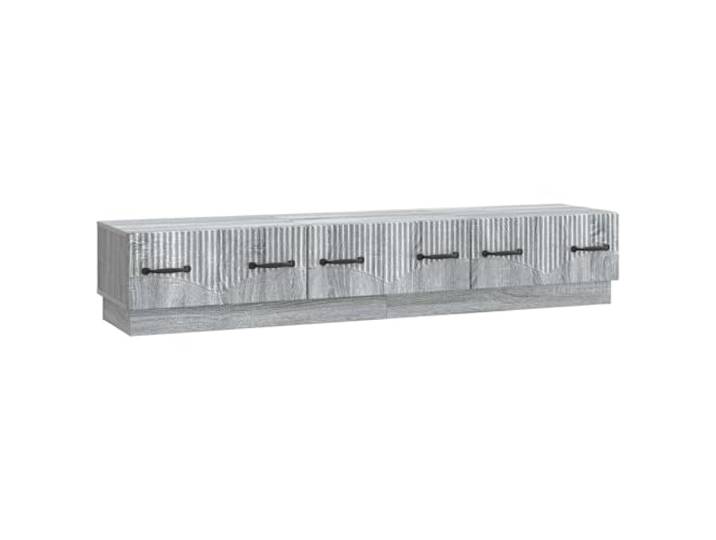 Favemtsl TV Board 147x34,5x27 cm Graues Sonoma Lowboard Holzwerkstoff Moderne Fernsehbank fürs Wohnzimmer und Jugendzimmer mit 3 praktischen Schubladen sowie ordentlichem Kabelmanagement.