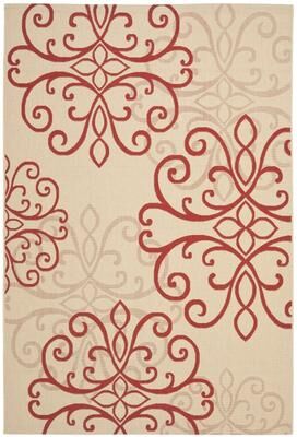 SAFAVIEH Courtyard Donita Damask Indoor/ Outdoor Waterproof Patio Backyard Rug