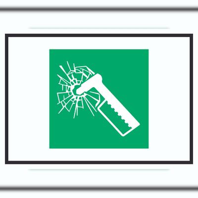HB-Druck Notfallhammer Symbol A6 (105x148mm) Schild