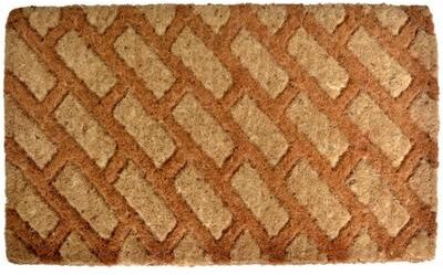 Outdoor Coconut Fiber Diagonal Bricks Door Mat (2'6 x 1'6)