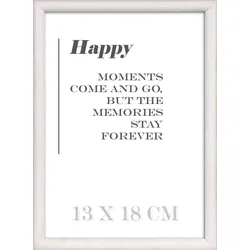 Intertrading Bilderrahmen Happy 14,5 x 19,5 cm Holz Weiß M (Medium)