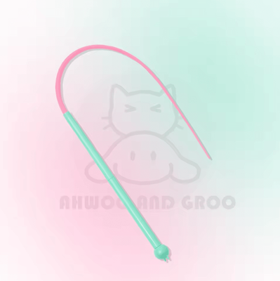 Inspire Curations WiggleTail Interactive Cat Teaser Wand With Bell green pink