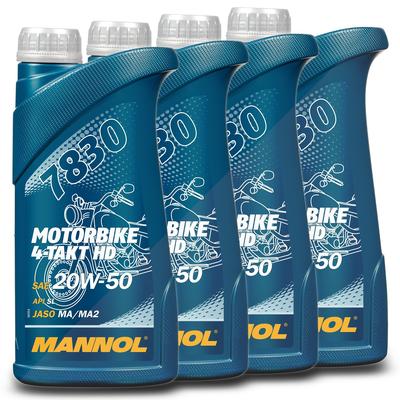 Mannol 4x 1 L 7830 Motorbike 4-Takt HD API SL [Hersteller-Nr. MN7830-1]