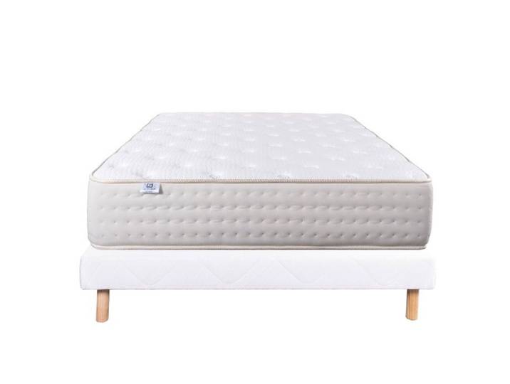 Ensemble Matelas 140x190 cm Purlux 26 cm mousse mémoire de forme ferme face été/hiver + sommier blanc ep 13cm
