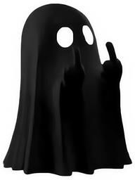 Evergreen Home Goods Cute Middle Finger Ghost Statue, Adorable Horror Figure, Small Halloween Decor For Home, Coffee Table Centrepiece black